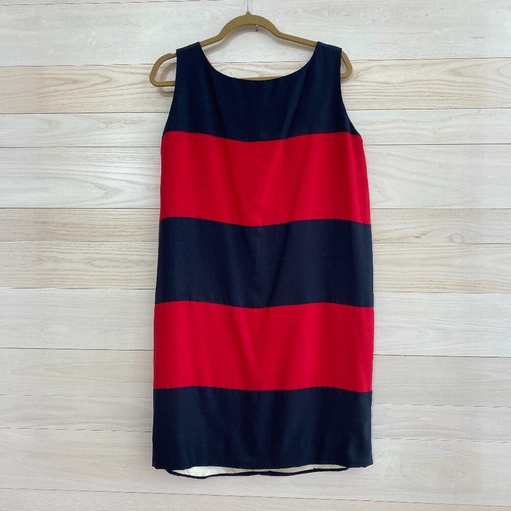 Michael Kors Navy and Red Stripe Silk Dress
